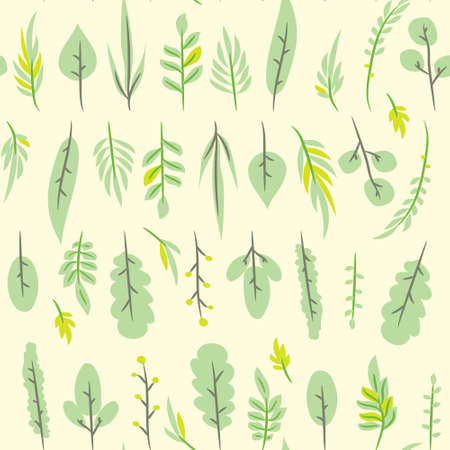 Seamless pattern with leaf. Botanical floral backdrop.のイラスト素材