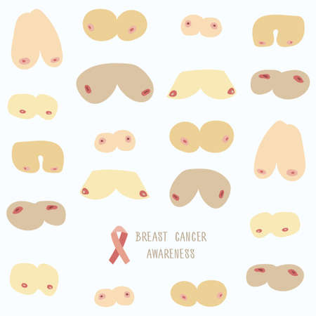 Breast cancer awareness background. Simpe flat vectori llustrated templateのイラスト素材