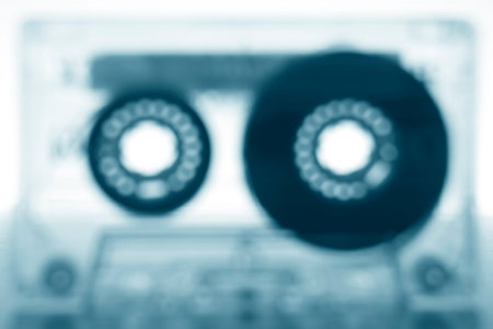 Audio cassette in blur.