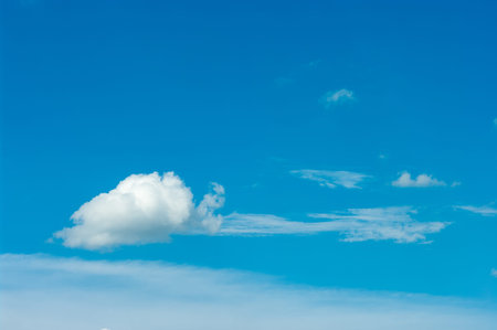 Beautiful clouds in the blue sky.  Blue sky with clouds background.