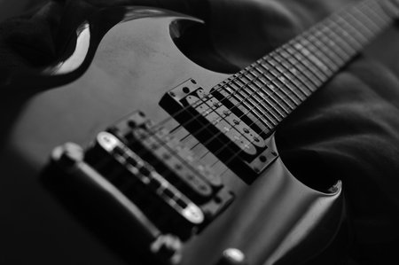 Electric guitar in black and white