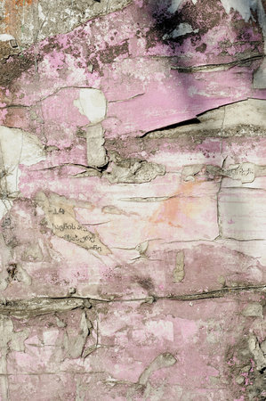 Bulletin board with scraps of torn paper. Pieces of paper background.