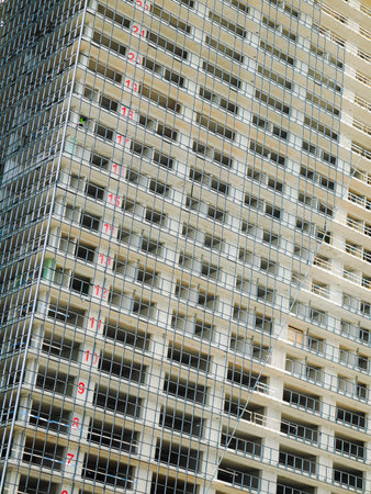 Modern unfinished multistory building full frame image