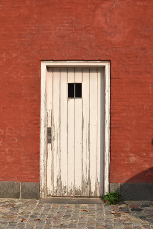 Beautiful red architecture in Kastellet area in Copenhagen.の写真素材