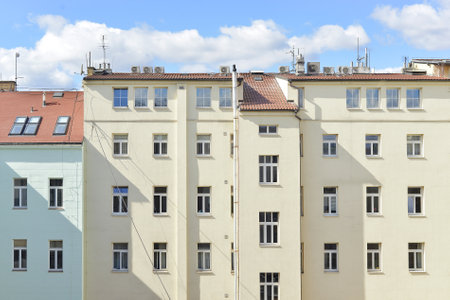 Modern czech architecture with retro elementsの写真素材