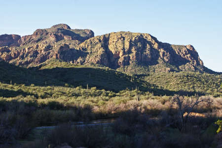 Some of the rugged hills that dot the desert landscape near the upper salt river in Arizona.の写真素材