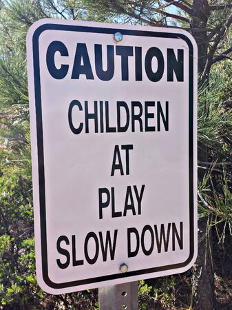 Children at play signの写真素材