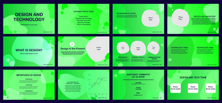 presentation templates design and technology with light green color, Vector infographic, abstract background, Use in presentation, flyer and leaflet, marketing, web advertisingのイラスト素材