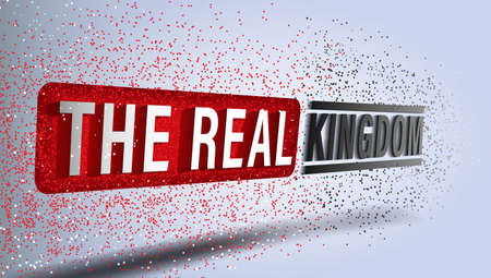 the real kingdom background, text effect with red and black glitter.のイラスト素材