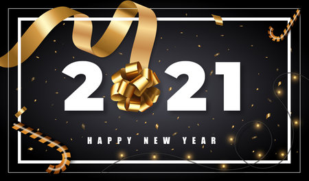 2021 Greeting Background of Happy New year. Suitable for social media post, web background and internet ads. Vector illustration.のイラスト素材