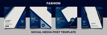 Fashion Sale social media post templates. promotion square web banner. Special offer banner. Sale and discount backgrounds. Modern vector design. Vector illustration.のイラスト素材
