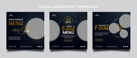 Food Menu Promotion templates. Sale and Discount background. Suitable for social media post and web internet ads.のイラスト素材