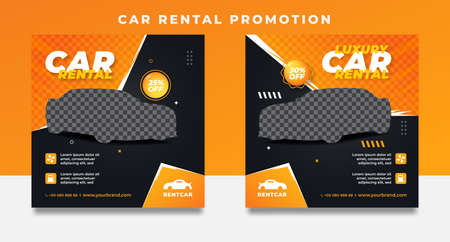Rental car promotion templates for social media post banners.のイラスト素材