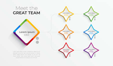 Colorful Organizational team chart - Infographic.のイラスト素材