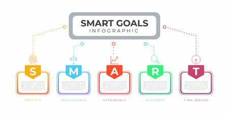 Colorful Modern smart goals infographicのイラスト素材
