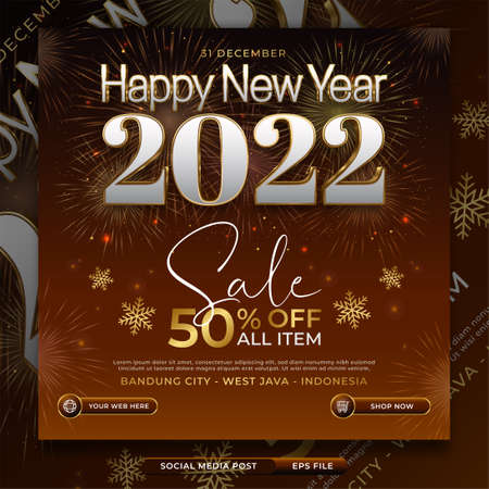 New year sale promo announcement post templateのイラスト素材