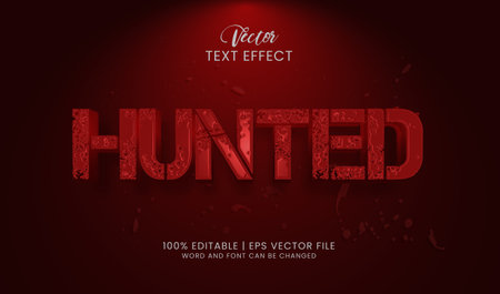Editable hunted text effect red styleのイラスト素材
