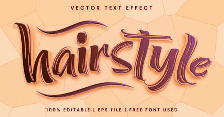 Hairstyle text, editable text effect style templateのイラスト素材