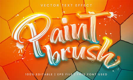 Paintbrush text, trendy and colorful editable text effect styleのイラスト素材