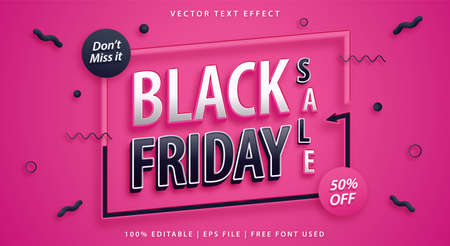 Black friday sale text, promo and discount editable text effect templateのイラスト素材