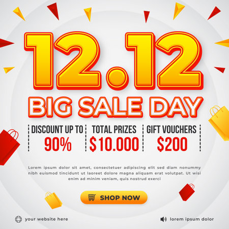 1212 promo sale square banner tempplateのイラスト素材