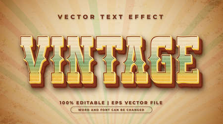 Vintage text, bold style editable text effect templateのイラスト素材