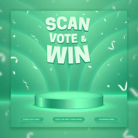 Social media invitation contest square banner templateのイラスト素材