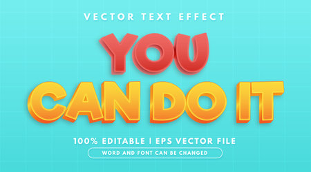 You can do it text, cute cartoon style editable text effectのイラスト素材
