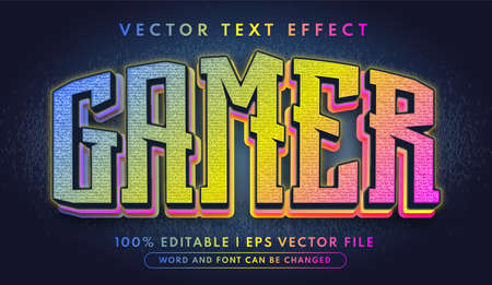 Gamer text, light and glow editable text effectのイラスト素材