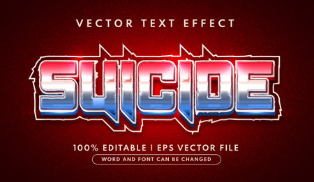 Suicide 3d editable text effect styleのイラスト素材