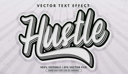 Hustle text effect templateのイラスト素材