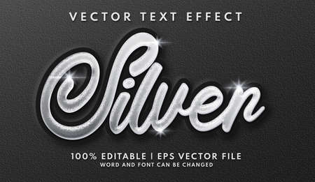 Silver shiny editable text effectのイラスト素材