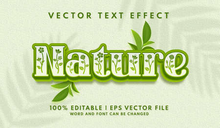 3d bold nature text effect templateのイラスト素材