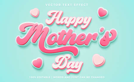 Happy mother's day text effect styleのイラスト素材