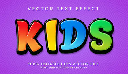 Kids and colorful text effect templateのイラスト素材