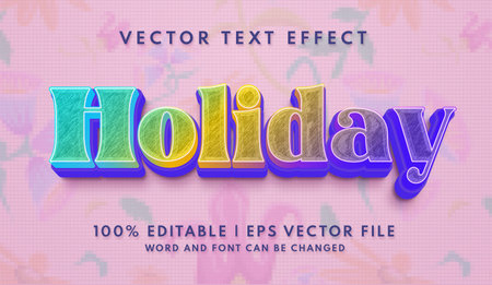 Holiday 3D bold editable text effect template