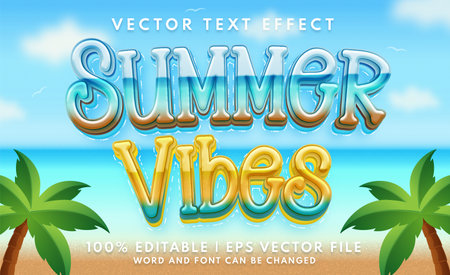 Summer vibes editable text effect styleのイラスト素材