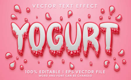 Yogurt 3d editable text effectのイラスト素材