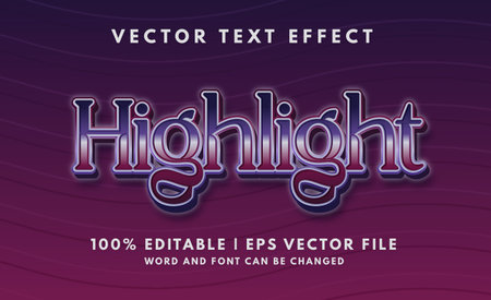 Highlight hair color style text effect templateのイラスト素材