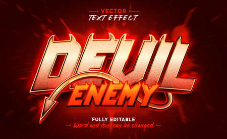 Red devil game title style editable text effect templateのイラスト素材