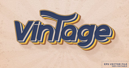 Vintage retro editable text effect styleのイラスト素材