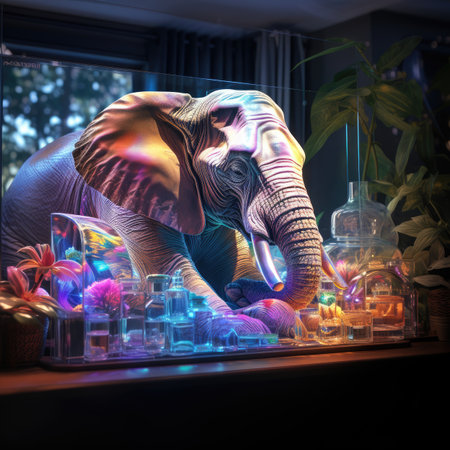 Elephant in the laboratory.の素材
