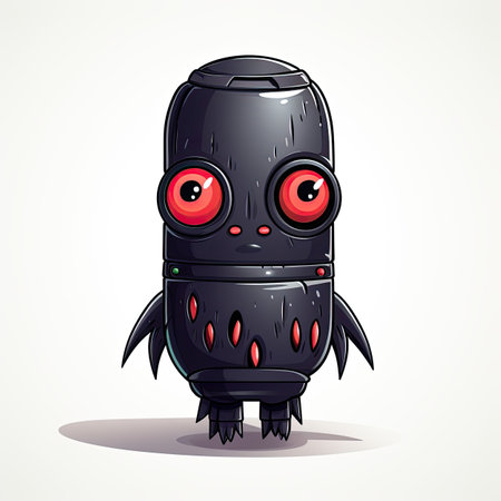 Cute cartoon monster. Vector illustration of a funny cartoon monster.の素材