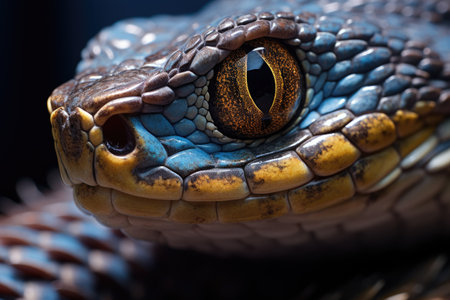 Close-up of the eyes of a snake. Macro image.の素材