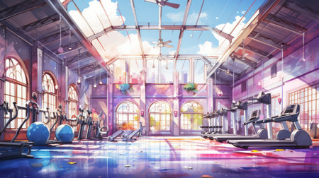 Interior of a fitness club.の素材