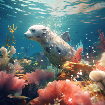 Seal in the ocean. Underwater world.の素材