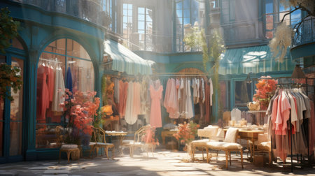 Luxury interior of an old european street cafeの素材