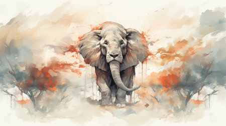 Elephant in the forestの素材