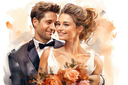 Portrait of a beautiful bride and groom.の素材
