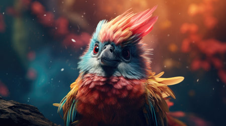 Colorful macaw parrot in the forestの素材